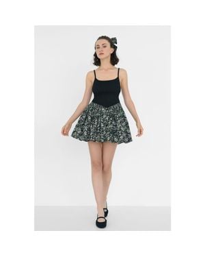 NUAJE NUAJE Bianca Smocked Ballerina Mini Dress - Blue