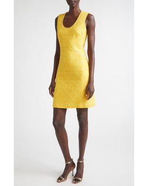 St. John Frosted Tweed Dress - Yellow