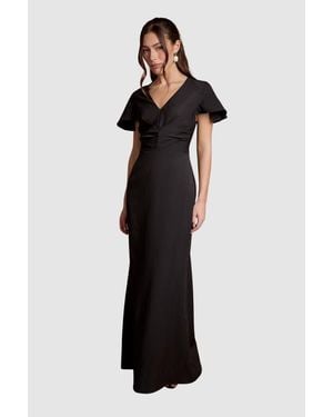 Coast Crepe V-Neck Maxi Dress - Black