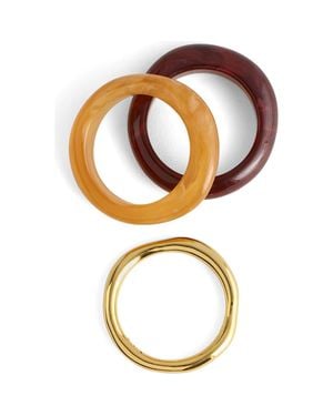 Madewell Set Of 3 Sculptural Resin Stacking Rings - Metallic