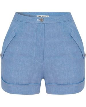 Jendue US Amara Denim Linen Shorts - Blue