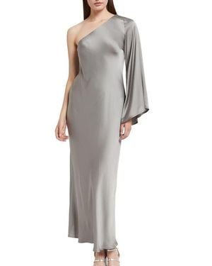 Ottod'Ame Asymmetric Viscose Long Dress - Gray