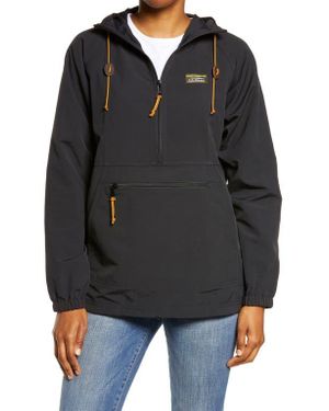 L.L. Bean Mountain Classic Water Resistant Half Zip Anorak - Black