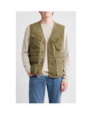 Schott Nyc Stonewashed Compound Cotton Vest - Green