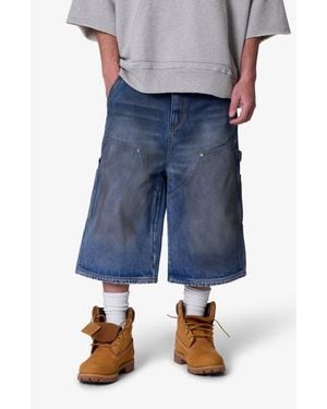 MNML Ultra Baggy Denim Carpenter Shorts - Blue