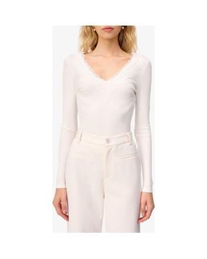 Cami NYC Rooney Lace Trim Rib Top - Pink
