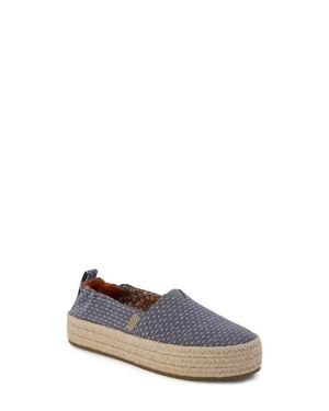 TOMS Kids' Valencia Platform Espadrille - White