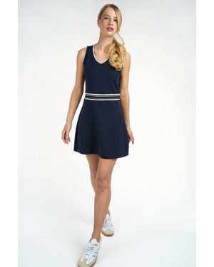 Elle Collection Drop Waist Dress - Blue