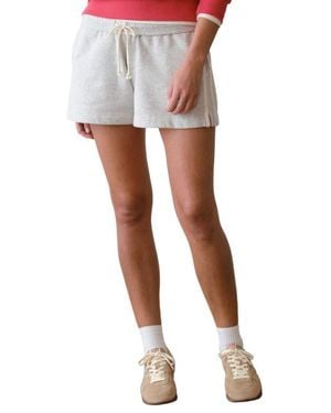 Marine Layer Cloud 9 Fleece Drawstring Shorts - White
