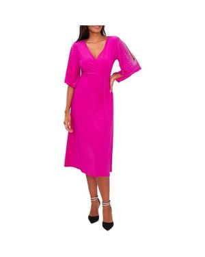 Chaus Faraj Embellished Faux Wrap Dress - Pink