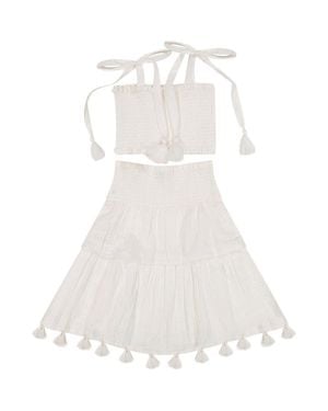 MER ST BARTH Noelle Girls Top And Skirt Set - White