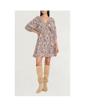 The Good Journey Print Empire Waist Minidress - Multicolor