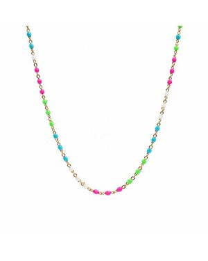 Bowood Lane Dayton Enamel Filled Necklace - Metallic