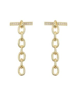 ATHRA LUXE Pavé Toggle Drop Earrings - White