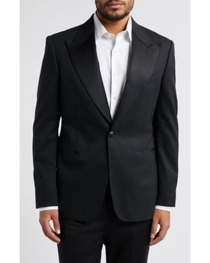 Zanella Chambers Stretch Wool Tuxedo Jacket - Black