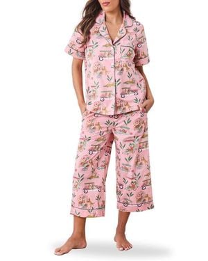 Printfresh Piped Organic Cotton Pajamas - Red