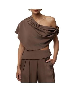 JLUXLABEL Gleam And Glow Satin Top - Brown