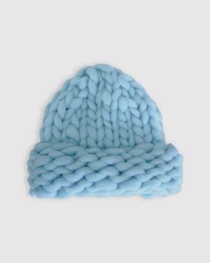Belle & Bloom Snowflake Hand Knitted Beanie - Blue