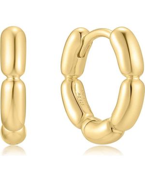 Ania Haie Puffy Huggie Hoop Earrings - Metallic