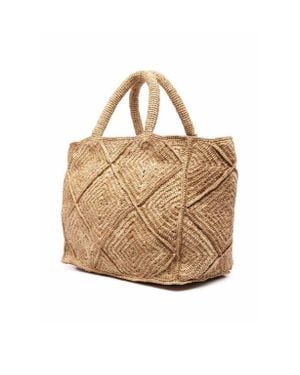 Zanatany Concepts Nico Raffia Tote Bag - Natural