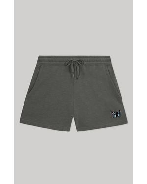 Alix Butterfly Midweight Washed Fleece Shorts - Gray