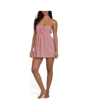 Billabong Star Glow Stripe Cotton Romper - Red