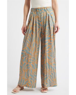 Wit & Wisdom Glider Skyrise Pleated Palazzo Pants - Multicolor