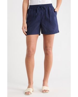 Tommy Bahama Two Palms Tie Waist Linen Shorts - Blue