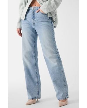 Guess High Waist Straight Leg Jeans - Blue