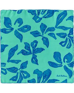 Lost Pattern Tropical Bliss Silk Bandana Scarf - Blue