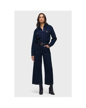 Hudson Jeans Wide Leg Crop Jumpsuit - Blue