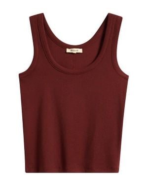Madewell Scoop Neck Regenerative Cotton Rib Tank - Red