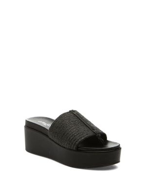 J/Slides Quo Woven Wedge Sandal - Black