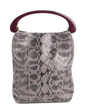 Dries Van Noten Micro Snakeskin Print Leather Handbag - Multicolor