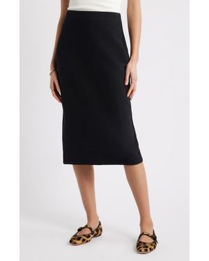 Caslon Ottoman Knit Midi Skirt - Black