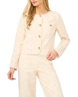 Cece Eyelet Crop Jacket - Natural