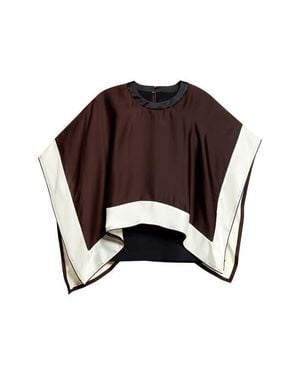 Sacai Satin X Cotton Jersey T-Shirt - Brown