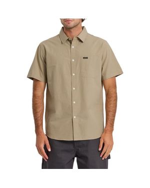 Quiksilver Shore Break Classic Short Sleeve Cotton Button-Up Shirt - Natural