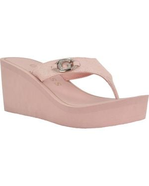 Guess Shai Platform Wedge Flip Flop - Pink