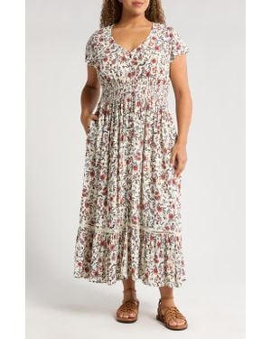 Treasure & Bond Smocked Waist Maxi Dress - Multicolor