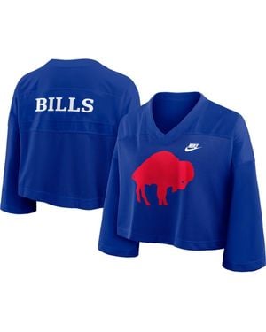 Nike Buffalo Bills Rewind Cropped Mesh Dri-Fit Fashion Jersey - Blue