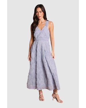 Coast Embroidered Tie Back Maxi Dress - Purple