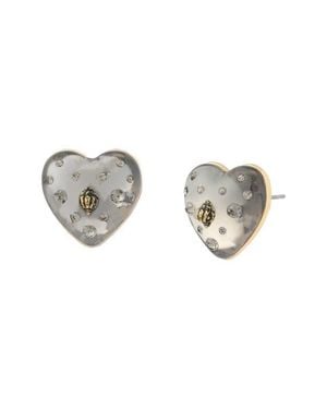 Kurt Geiger Resin Heart Stud Earrings - Multicolor