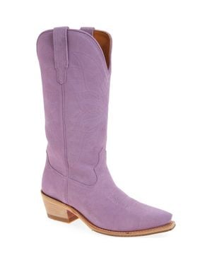 Tecovas The Annie Monarch Suede Western Boot - Purple