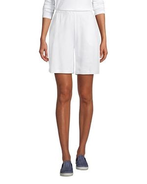 Lands' End Sport Knit High Rise Shorts - White