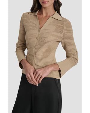 DKNY Zebra Stripe Cardigan - Black