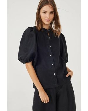 Lanhtropy Bubble Linen Shirt - Black