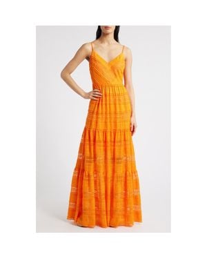 Eliza J Lace Inset Detail Maxi Sundress - Orange