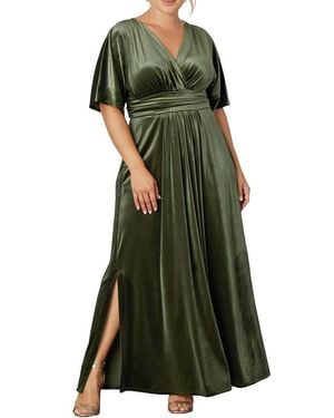 Kiyonna Verona Velvet Gown - Green