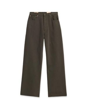 Fortela Jaron Wide-Leg Bull Cotton Pants - Gray
